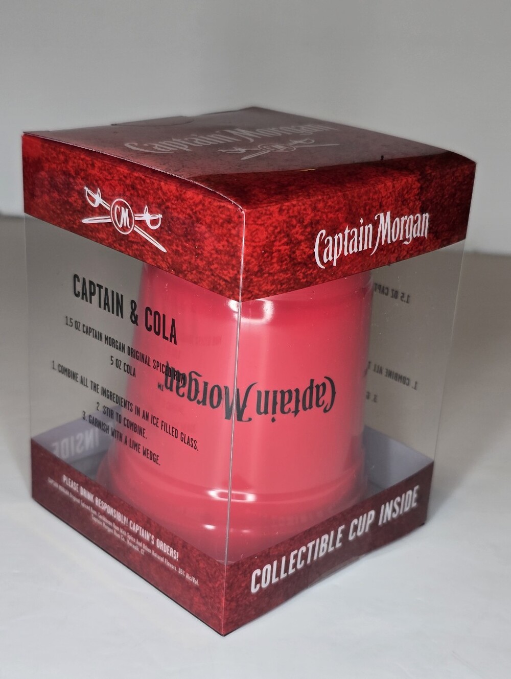 Captain Morgan Collectible Red Plastic Party Cup Promo Bar Memorabilia NEW